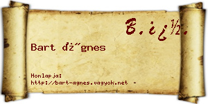 Bart Ágnes névjegykártya